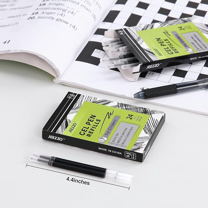 Gel Ink Refills for Retractable Click Pens, Medium Point Pen Refills Compatible - Image 2