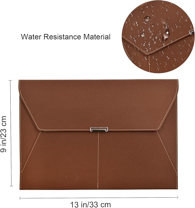VANRA File Folder Document Holder Organizer Waterproof Portfolio Leather Folder - Image 4