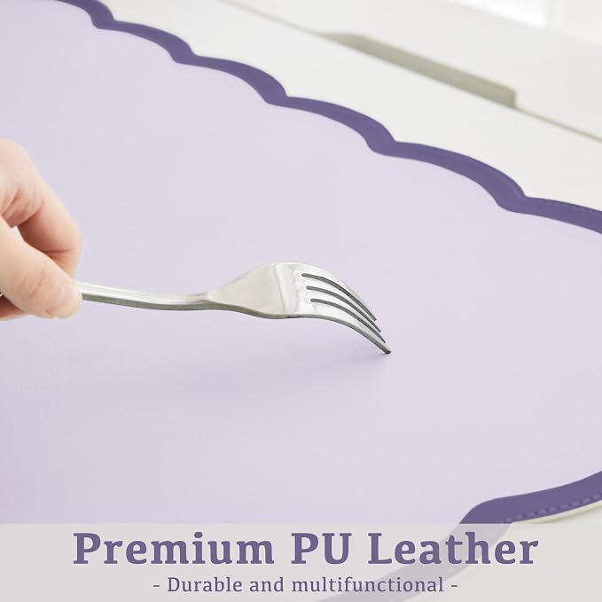 Scalloped Desk Mat, 31.5" x 15.7" Large Cute Aesthetic Desk Accessories - Image 5