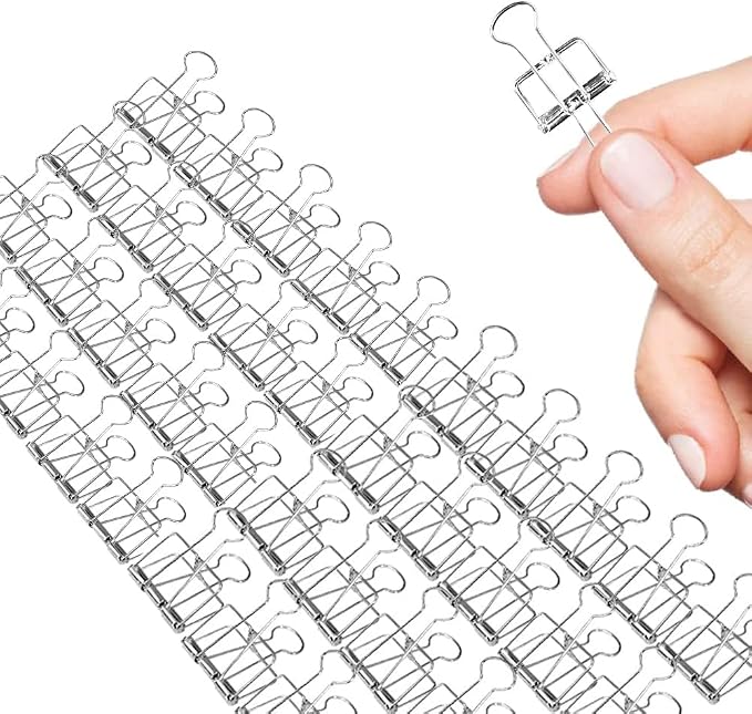 Small Binder Clips, 36 Pack, 3/4 Inch, Standard 19mm, Hollow Out Silver - Image 8