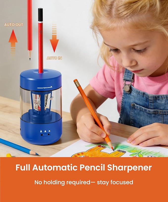 Electric Pencil Sharpener for Classroom, Fully Automatic Pencil Sharpener for - Image 2