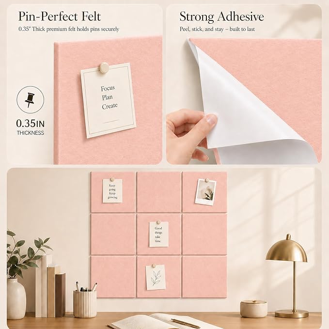 Felt Bulletin Board Tiles, Large Cork Board Alternative, 24 x 36 in | 0.35 in - Image 3