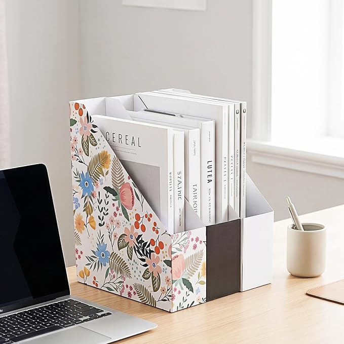 Rempry 12 Pack Magazine File Holders White, Foldable Cardboard Document - Image 6