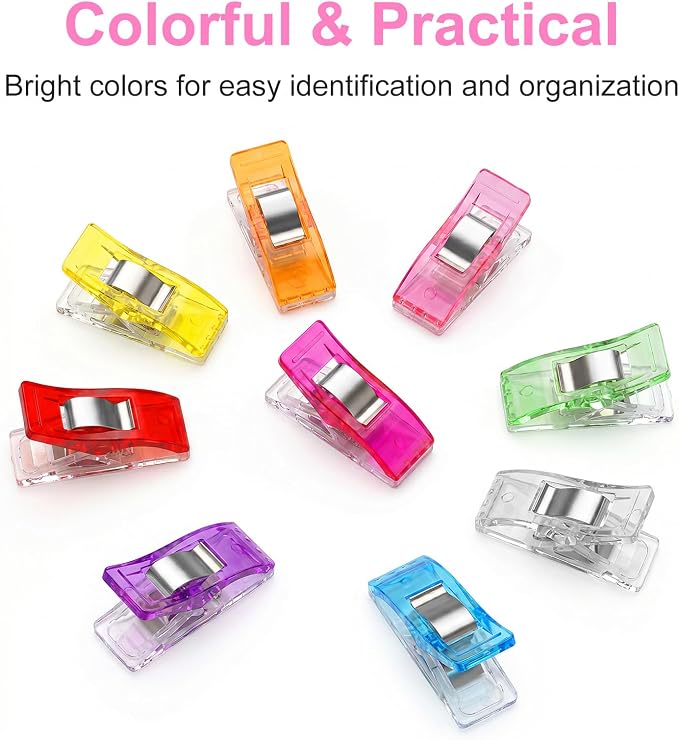 100 Pcs Multipurpose Sewing Clips Premium Quilting Fabric Clips - Image 2