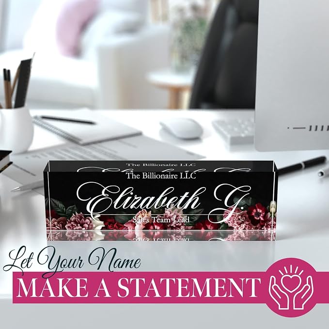 Desk Name Plate Personalized, Custom Name Plates, 2½/x8 Inches, Thick - Image 4