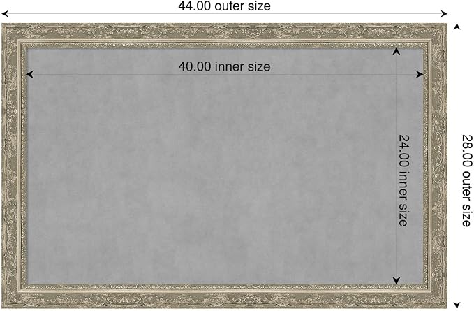 Amanti Art Silver Framed Magnetic Board 28x44 Large Vision Board - Image 2