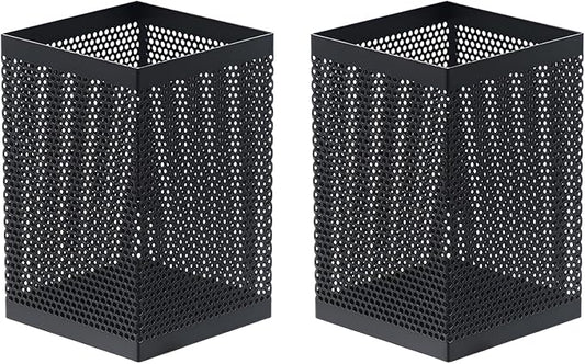 Comix Mesh Pen Holder Desk, Wire Pencil Holder with Foam Pad and Non-Slip Bottom Office Supplies Desk Organizer for Home Office School, 2 Packs-DeskLoop Office