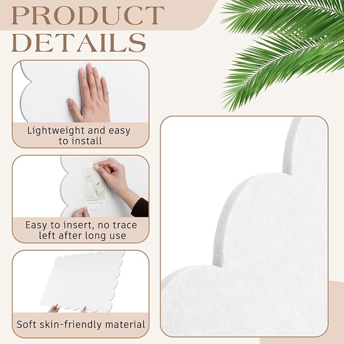 Mooliwe Scalloped Felt Bulletin Board Foldable Pin Cork Board Alternative - Image 3