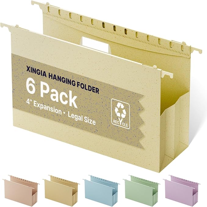 XINGIA Hanging File Folders Legal Size, 4 Inch File Folders by Unknown