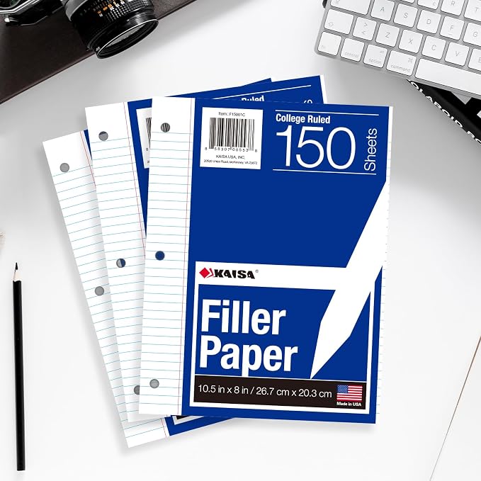 Kaisa Notebook Paper 24 Pack 8x10.5 3600 sheets College Ruled Loose Leaf Paper - Image 7