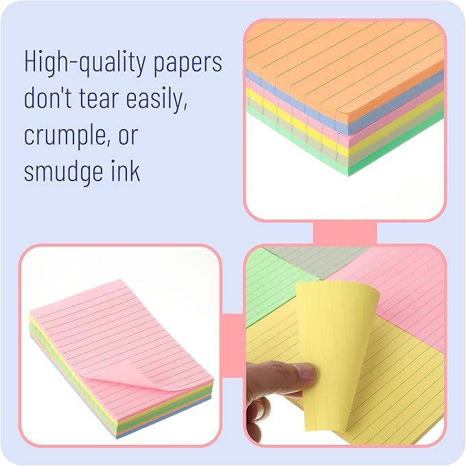 Mr. Pen- Lined Sticky Notes, 6 Pads, 45 Sheets/Pad, Morandi Color | Sticky Notes - Image 4
