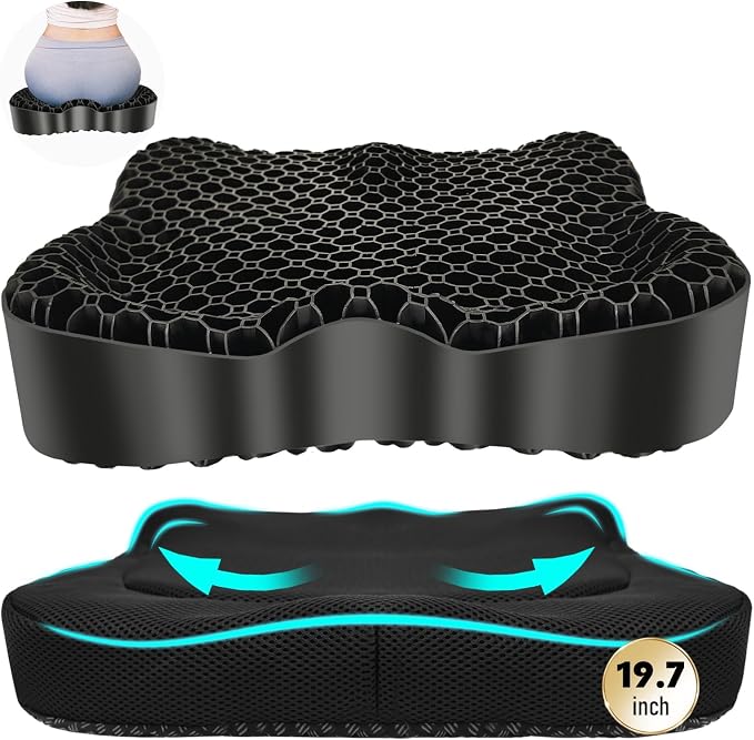 Cooling Gel Seat Cushion, Thickened Big Breathable Honeycomb Design Absorbs by NEW-Vi
