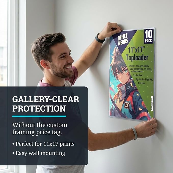 Performore 11" x 17" Heavy Duty Rigid Print Crystal-Clear Protectors Sheet - Image 2