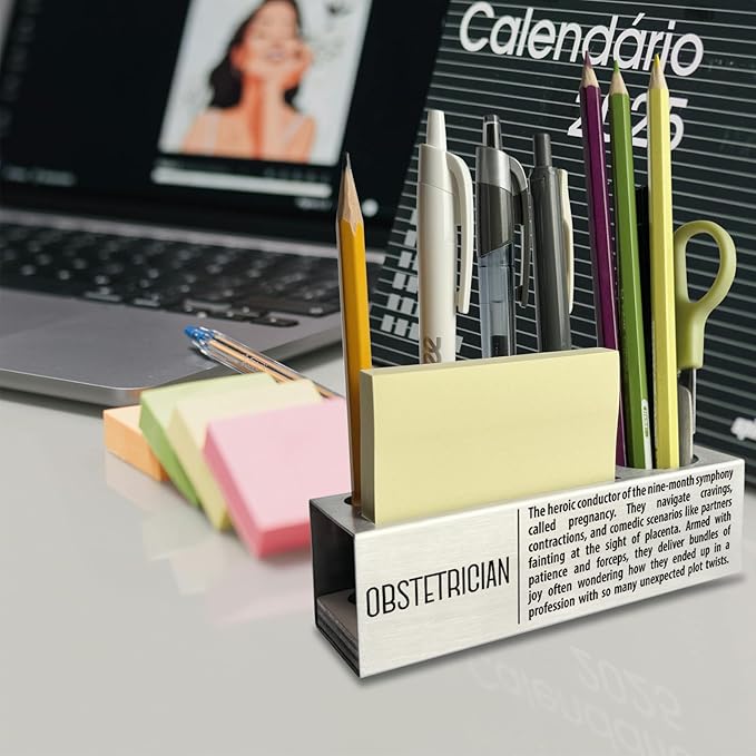 Obstetrician Definition Gifts for Women, Men, Obstetrician Desk Decor Stainless Steel Pen Pencil Holders WCC50