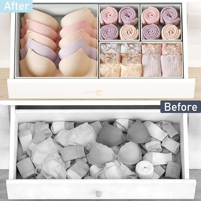 DIMJ Drawer Organizer Clothes, Foldable Closet Organizers and Storage, Fabric - Image 6