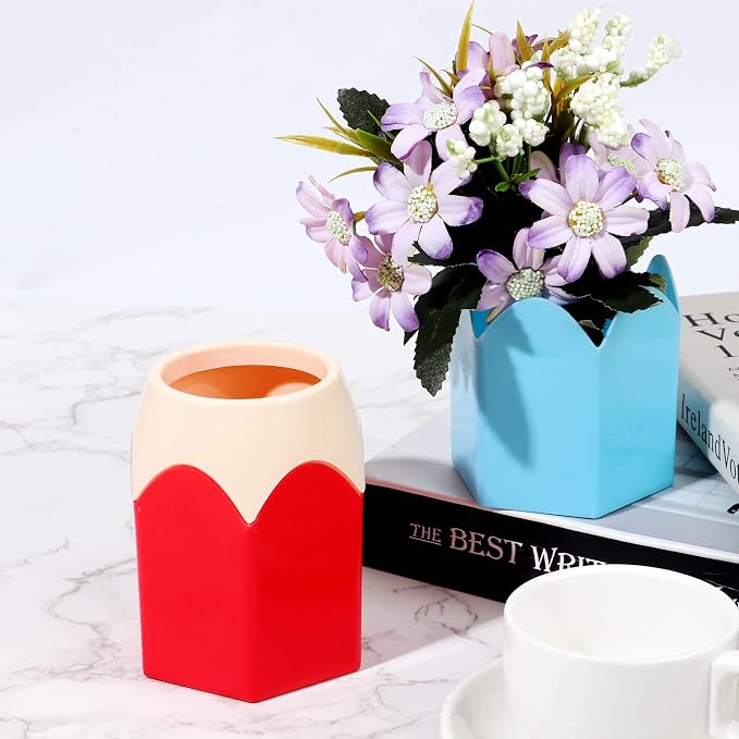 6pcs Pencil Shaped Pen Holders, Cute Desktop Pen Cup & Makeup Brush Container - Image 5