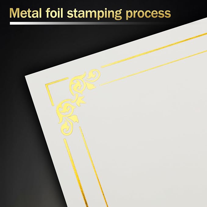 50 Sheets Gold Foil Border Certificate Paper, 8.5 x 11 Inch Letter Size - Image 5
