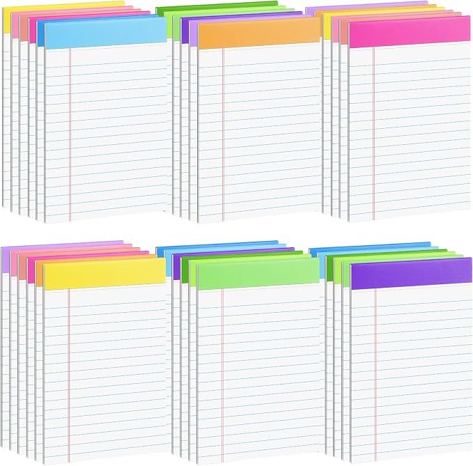 36 Pack Legal Pads Bulk, 5x8 Inch Rainbow Notepad, Note Pads Wide Ruled - Image 9