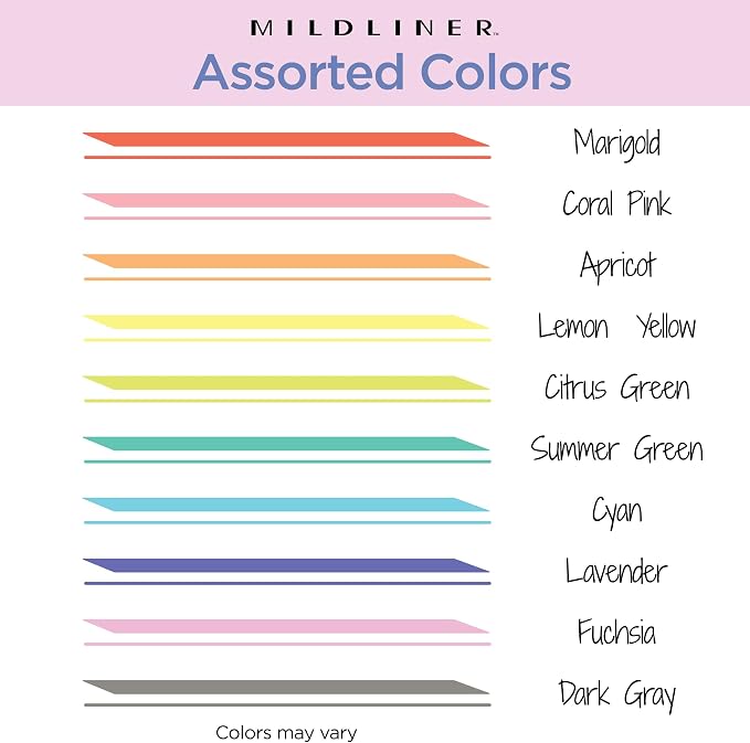 Zebra Pen Mildliner Dual-Tip Highlighter Set, Broad and Fine Tips, No Bleed - Image 3