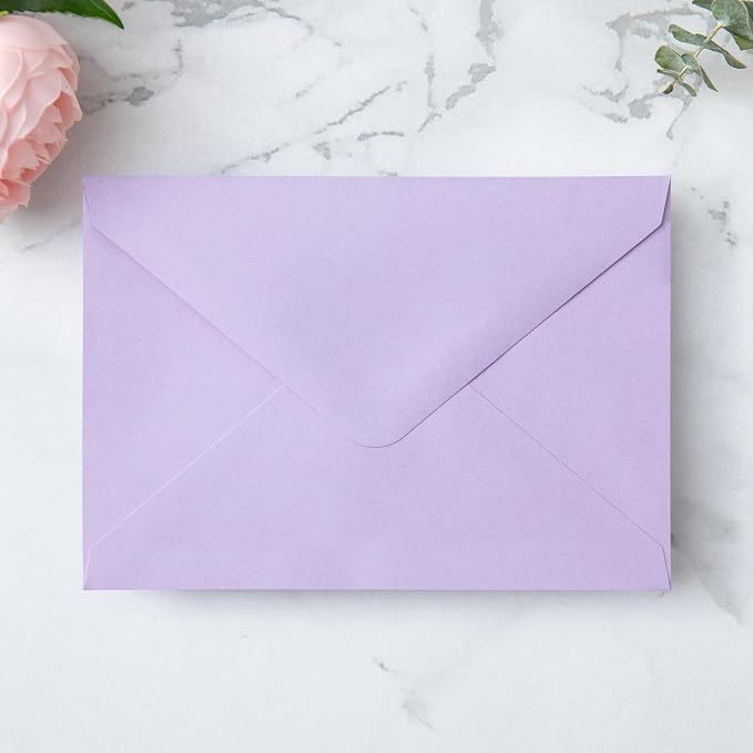 PONATIA 50 Pack A1 Envelopes, 3.62 x 5.2'' Lilac Envelopes Perfect - Image 2