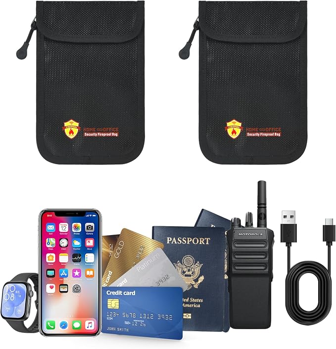 2 Pack Small Fireproof Wallet Pouch, Non-Itchy Waterproof Cash Bag - Image 3