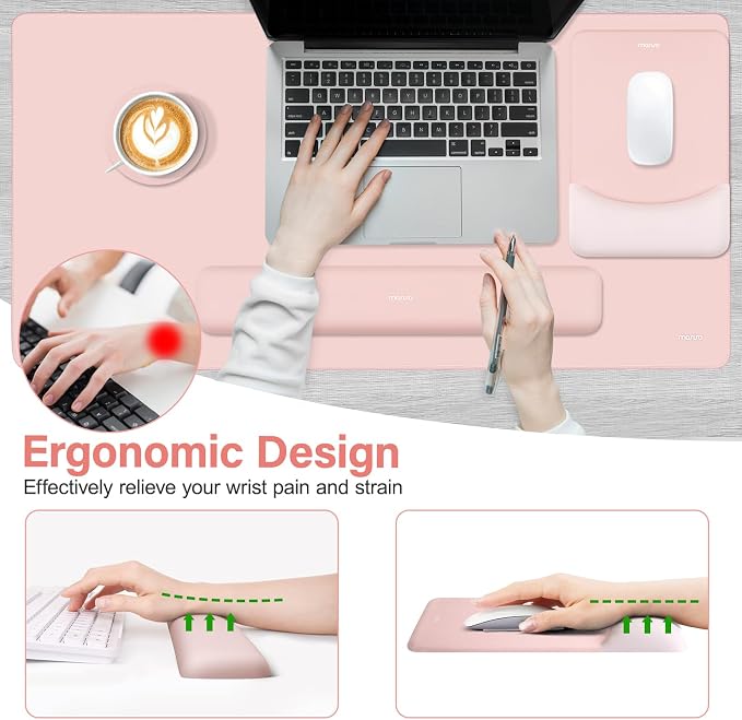 MOSISO Keyboard Mouse Pad Set, Large Gaming Mouse Pad&Rectangular Keyboard - Image 3