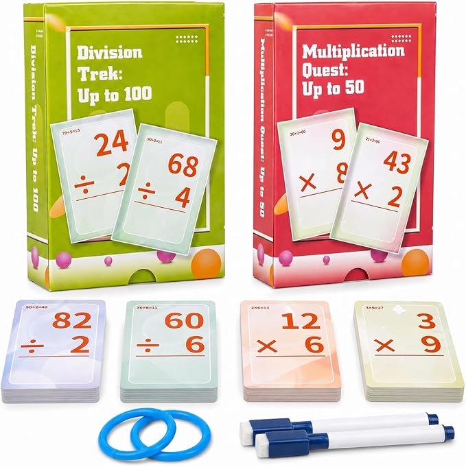 Multiplication and Division Flash Cards, Math Games Flash Cards by Alened