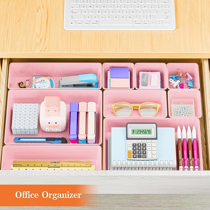 SpaceHacks 25 PCS Plastic Drawer Organizer Set, 4-Size Versatile Organizer - Image 6