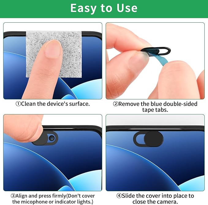 Laptop Camera Cover Slide, Ultra-Thin Webcam Cover Compatible - Image 5