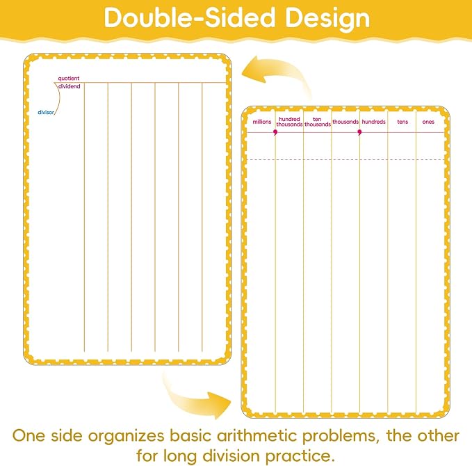 10 Packs Division Whiteboards, Dual-Sided Erasable Design - Image 3