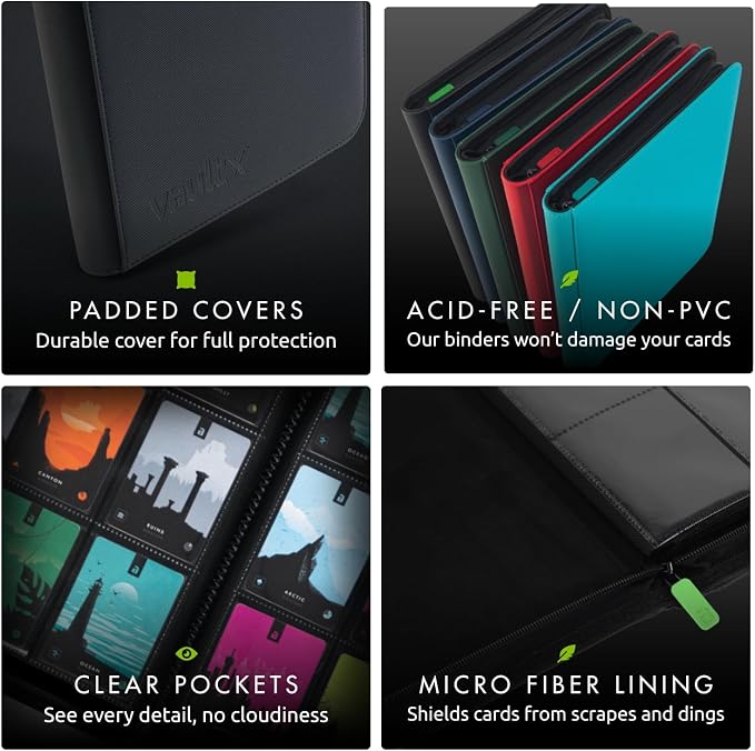 Vault X 9 Pocket Zip Binder, 360 Cards, Exo-Tec Material, 20 Side-Loading Pages - Image 7
