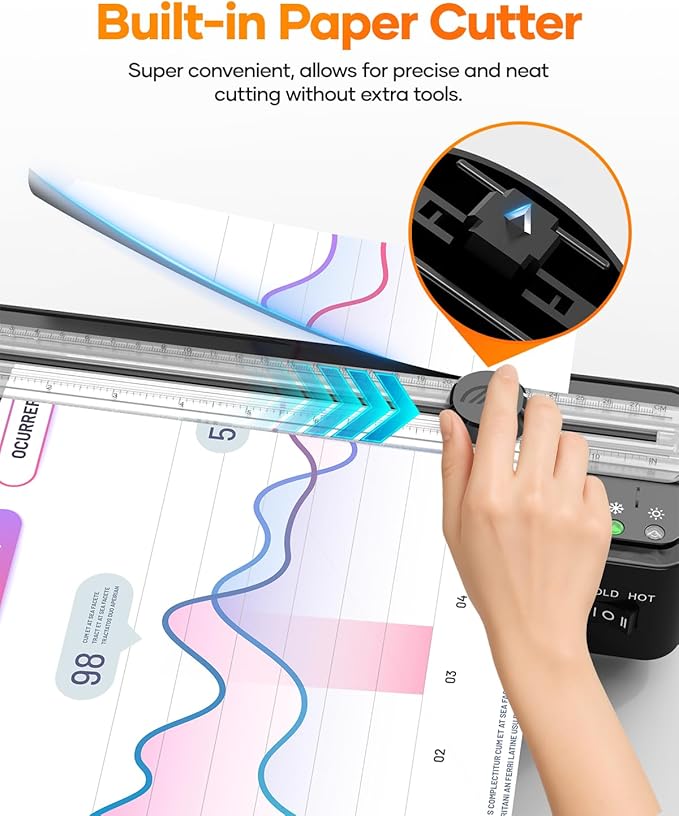 Kejector Laminator Machine, 9 Inch with 20 A4 Sheets Thermal and Cold Lamination Built in Cutter Quick Warm Up for Home Office School-DeskLoop Office