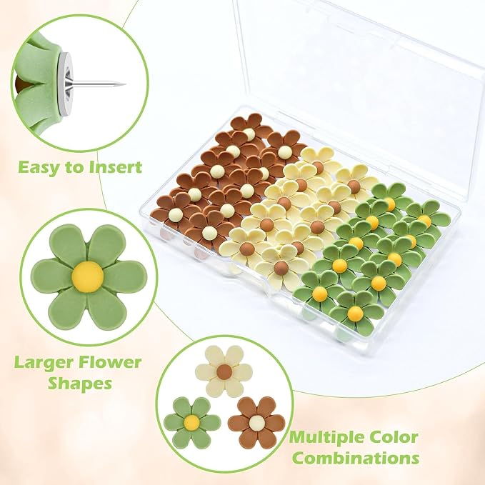Cute Flower Push Pins - Image 5