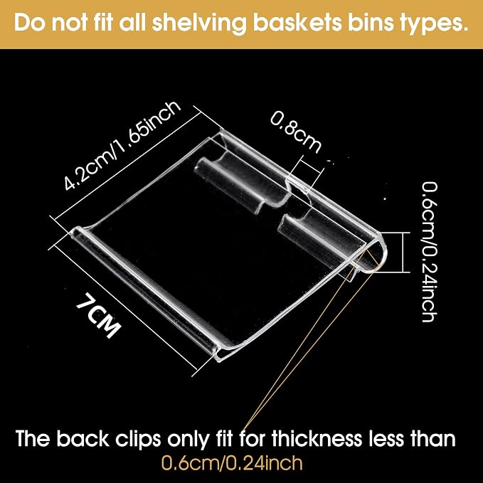 50pcs Labels for Storage Bins Plastic Label Clip, Basket Labels Clip On Wire - Image 2