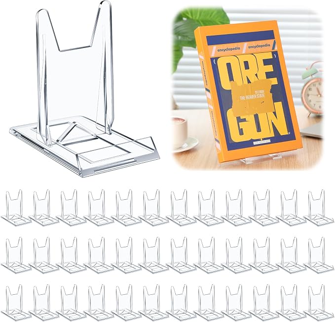 6 Pack Acrylic Book Stand for Display Adjustable Clear Display Holder Easel by Memorywuu