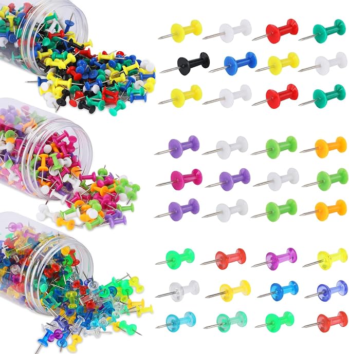 750Pcs Assorted Colors Thumb Tacks by Tikjiua