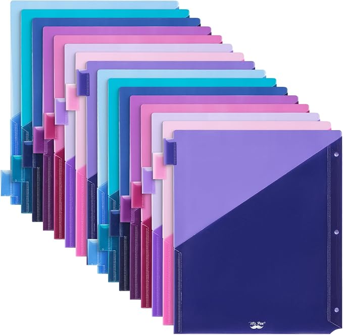 Mr. Pen- Binder Dividers with Pockets and Tabs, 16 Pack | Violet Fade, 3 Ring by MrPen