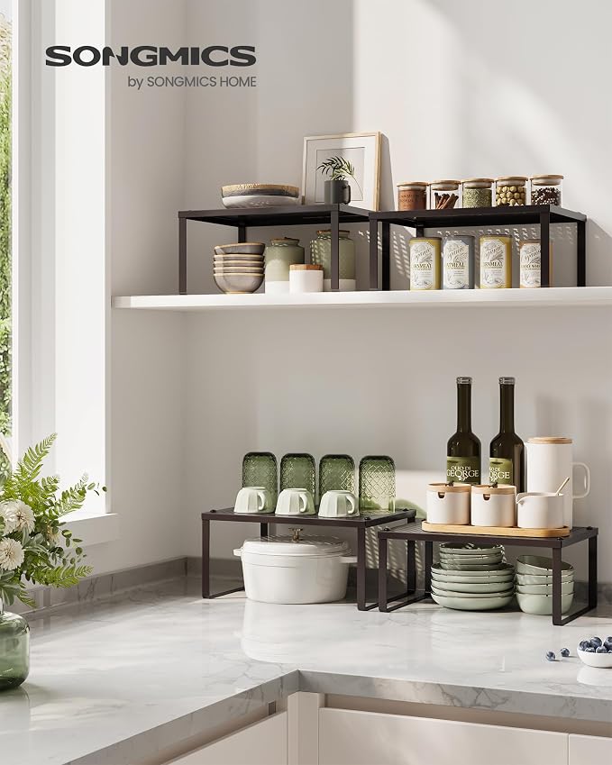 SONGMICS Spice Racks, Countertop Organizers, Shelf Risers, Expandable - Image 3