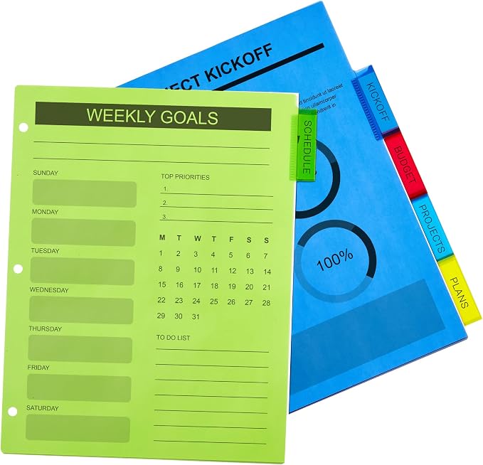 Avery Dividers for 3 Ring Binders, 5-Tab Plastic Binder Dividers, Insertable - Image 2