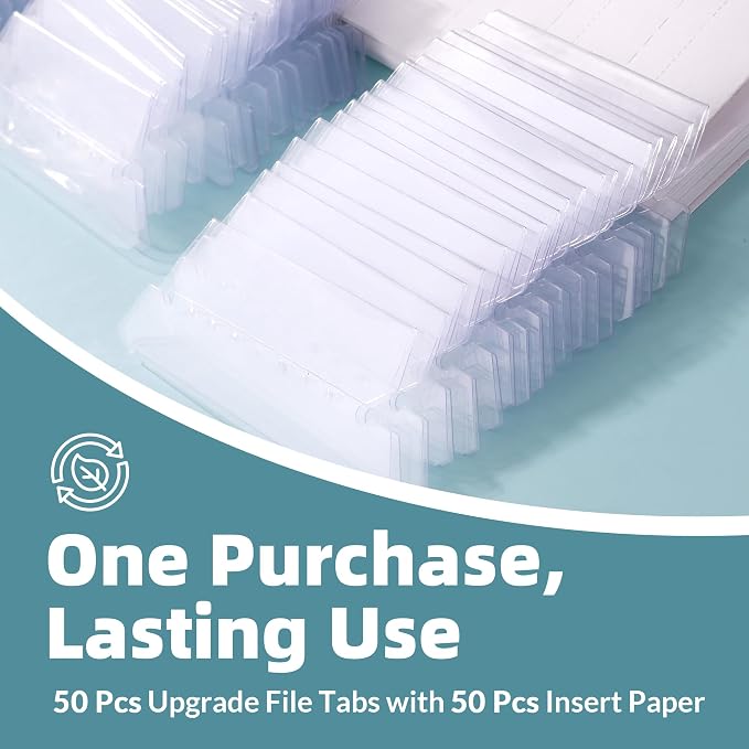 File Folder Tabs, SUNEE 50 Sets Hanging File Folder Labels Tabs and Inserts - Image 6