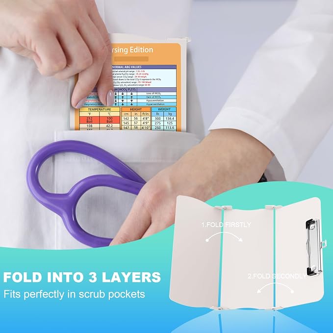 Clipboards Nursing Clipboard Trifold Foldable, 3 Layers Aluminum Nurse - Image 3