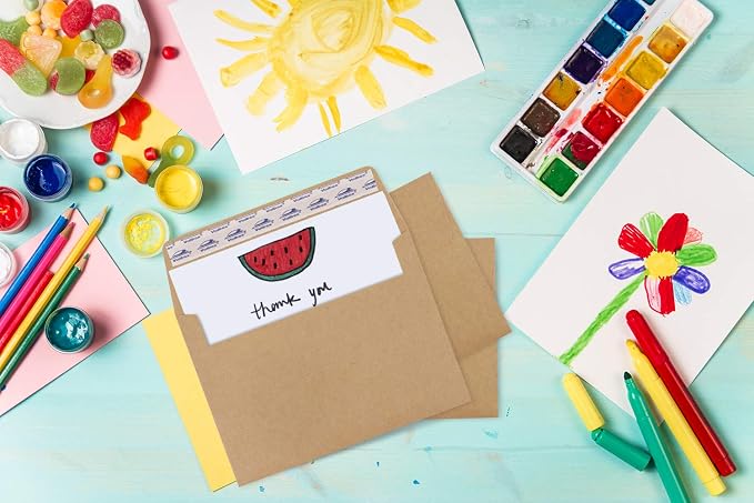 ValBox A2 Invitation Envelopes 100 Qty 4.375x5.75" Brown Kraft Envelopes Self - Image 6