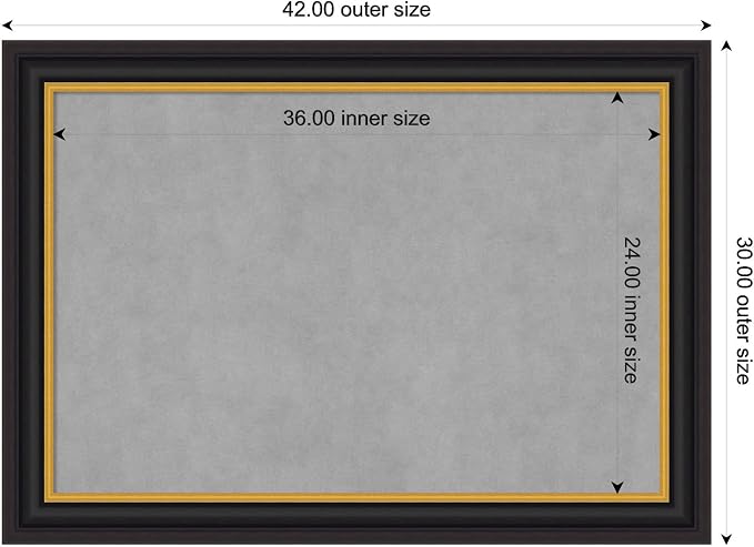 Amanti Art Black Framed Magnetic Board 30x42 Large Vision Board - Image 2