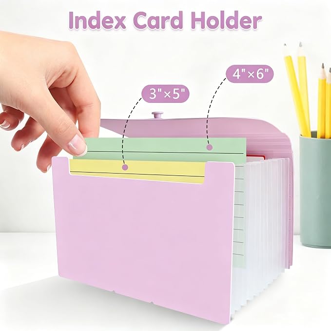 DHATMYC 4x6 Index Card Organizer Holder File Box 3x5 Inch Note Flash Card - Image 3