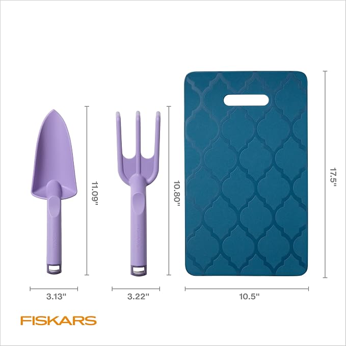 Fiskars 3-Piece Gardening Set, Explore Collection Hand Tools and Kneeler - Image 6