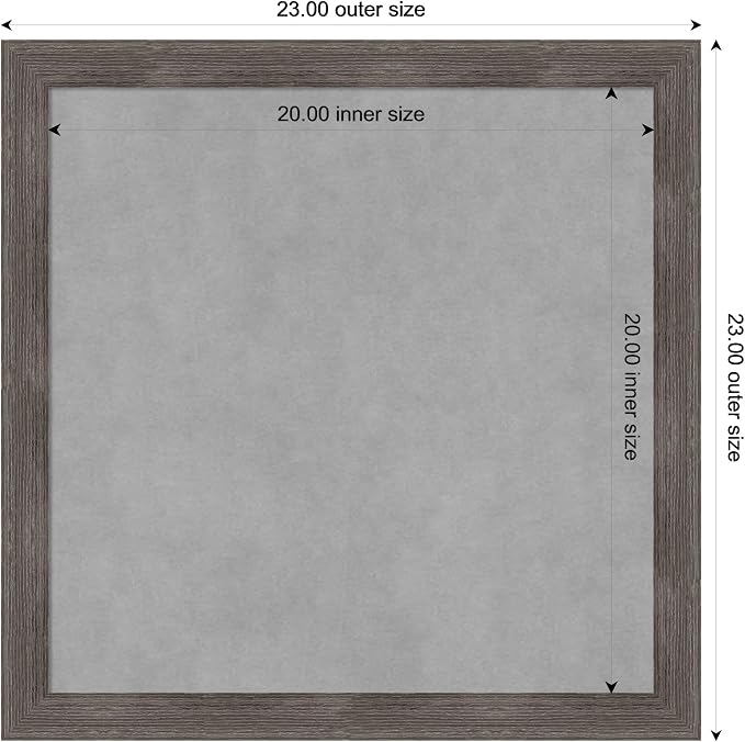 Amanti Art Grey Framed Magnetic Board 23x23 Medium Vision Board - Image 3