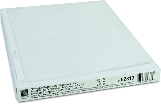 C-Line Side Loading Polypropylene Sheet Protectors, 11 x 8.5 - Image 3
