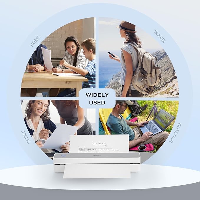 iDPRT Portable-Printer Wireless for Travel, 300DPI Inkless-Thermal-Printers for Home Use, Office, Supports 8.5" x 11"&A4&A5(Cannot Print Color Only Supports Thermal Paper)-DeskLoop Office