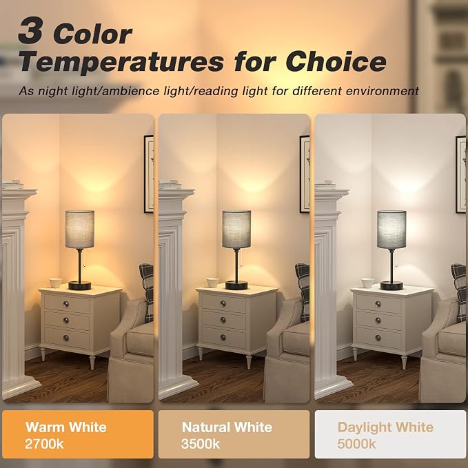 Dicoool Black Bedroom Lamp 3 Color Temperatures - Image 2