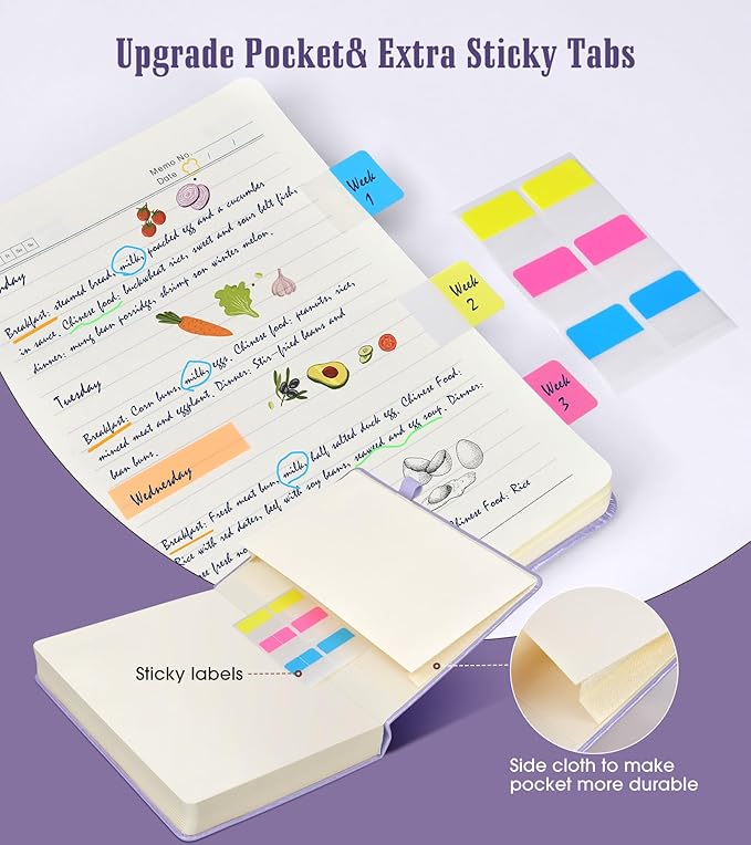 Lined Journal, 365 Pages A4 Large Hardcover Leather Notebook for Women Men, Daily Writing for Work, Note Taking, 100Gsm Paper (8.5" x 11" Purple)-DeskLoop Office